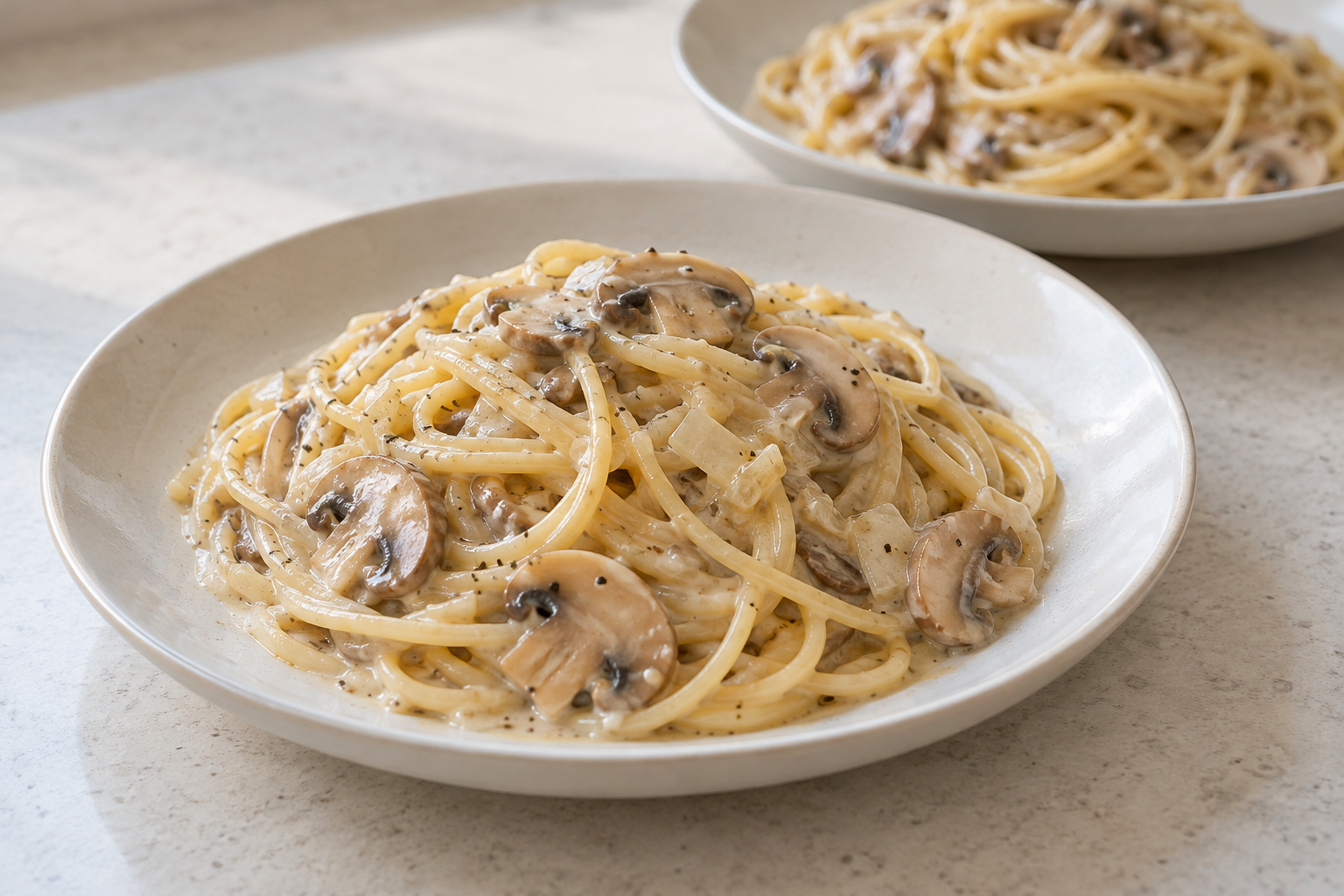 Mushroom Cream Pasta